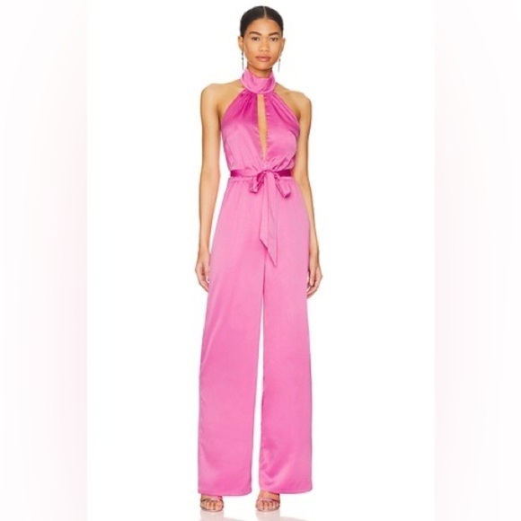 NWOT MORE TO COME x Revolve Janece Keyhole Jumpsuit in Pink size small (no belt) - Picture 11 of 11